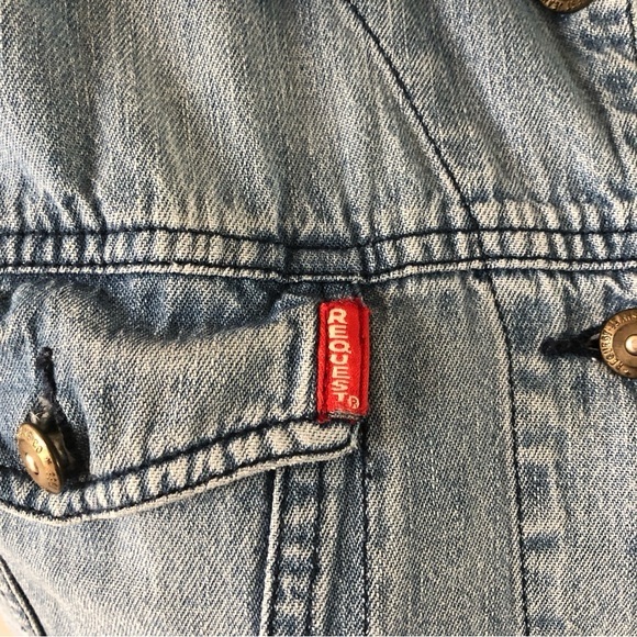 Womens Vintage Request button up cotton denim vest size M - Picture 4 of 11
